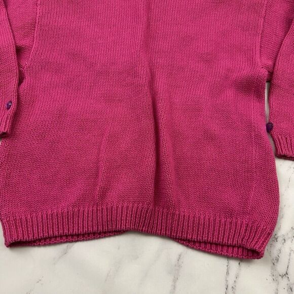 Victoria Jones Womens Vintage 80s Chunky Cardigan Sweater Size M Pink Gems - Picture 13 of 13